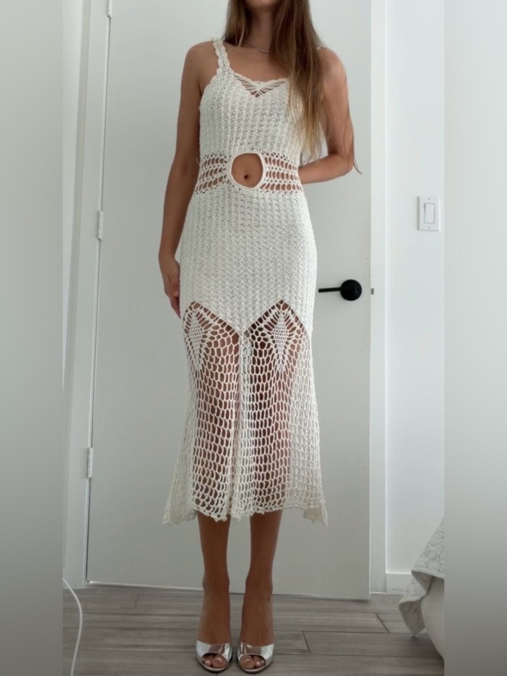 Coastal Chic Crochet Midi Dress